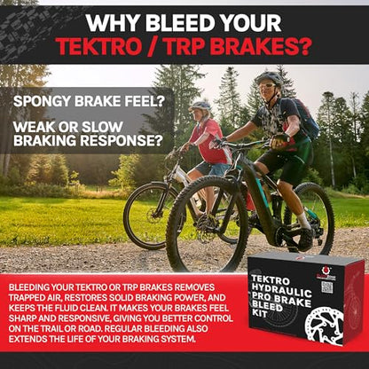 BleedZone Pro Tektro TRP Brake Bleed Kit with 120ml Mineral Oil, Hydraulic Bike Brake Bleeder Kit for Tektro & TRP Brakes, Reusable Bleeding Tools, Syringe & Hose MTB Bicycle Hydraulic Maintenance - style: Pro