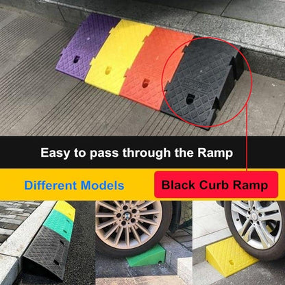 2 Pack 2.8" High Portable Curb Ramps Lightweight Plastic, Heavy Duty Plastic Threshold Ramp Set for Low Cars Driveway Loading Dock BikeMotorcycle Wheelchair Mobility, 2.8" H x 9.9" L x10.6 W (2 Pack)