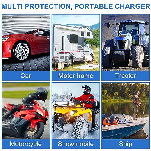 Solar Panel Kit - 12V Solar Trickle Charger, IP65 Portable Solar Powered Charger Kit with 4 Suction Cups, High-Efficiency Car Battery Charger Maintainer for Car RV Boat Motorcycle