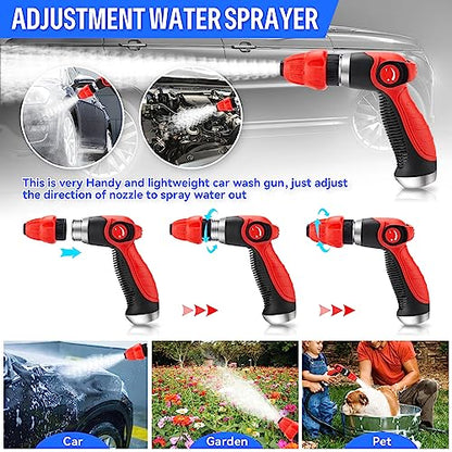 16 IN 1 Car Wash Foam Gun,Adjustable Hose Wash Sprayer for Car/Garden Clean | with 2.5 to 6 Bars Foam Blaster, Garden Hose Car Foam Sprayer, Use with 1/2” Quick Connector, Car Accessories Cleaning - color: Black