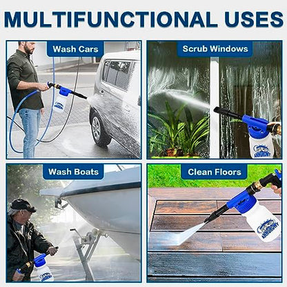 anngrowy Car Wash Foam Gun Soap Car Wash Foam Cannon for Garden Hose Foam Sprayer Car Wash Soap Foam Gun Hose Foam Cannon Blaster Hose Foam Cannon Gun Quick Connector to Any Garden Hose (Blue) - color: Blue