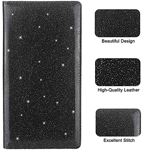 Car Registration and Insurance Holder, Premium Leather Insurance and Registration Holder,vehicle Glove Box Car Organizer, with Magnetic Shut for Cards, Driver License (Glitter Black) - color: 05-Glitter Black