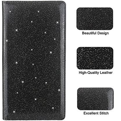 Car Registration and Insurance Holder, Premium Leather Insurance and Registration Holder,vehicle Glove Box Car Organizer, with Magnetic Shut for Cards, Driver License (Glitter Black) - color: 05-Glitter Black