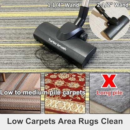 Turbo Brush Head Shop Vac Accessory 1.25" with 2.5" Hose Adapter, 1-1/4" 2-1/2" Shopvac Attachment for Wet Dry Vacuums, Ideal for Pet Hair Removal on Carpets Area Rugs Hardfloors - style: Turbo Brush