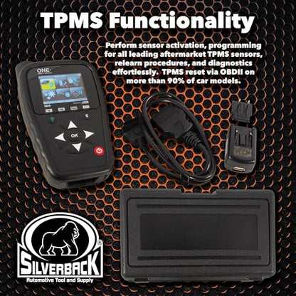 Silverback SM47 TPMS Tool Built by ATEQ, Your go-to Solution for tire Pressure Monitoring System (TPMS) Diagnostics and Services. The SM47 Provides Accurate and Reliable TPMS Diagnostics with Ease. - size: 0 Pack with Tool