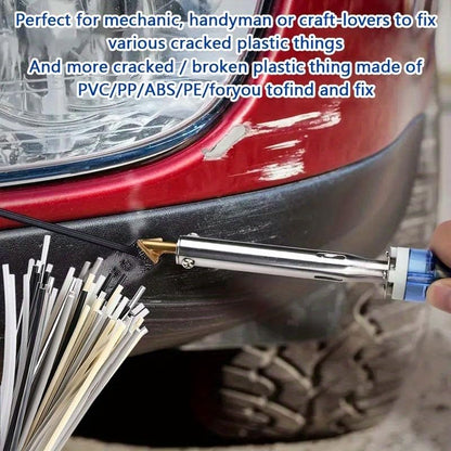 Plastic welding kit, ABS PP PVC PE plastic welding rod, welding repair strip, car bumper repair tool, plastic welding gun soldering iron accessories, car bumper/kayak repair welding materials