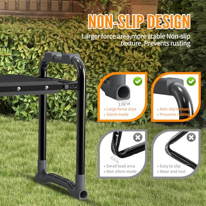 CZZXI Garden Kneeler and Seat, Wider and Thicker Kneeling Pad | Heavy Duty Gardening Stool with Gardening Tool Pouch and Bag, Garden Bench/Chair Gifts for Women, Seniors - color: Black & Orange