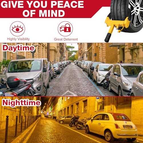 2 Pcs Wheel Lock for Cars, Heavy Duty Trailer Wheel Lock Universal Security Anti Theft Tire Clamp for Vehicles Boot Camper SUV ATV Boat Motorcycle Deterrent(Red and Black) - color: Red and Black