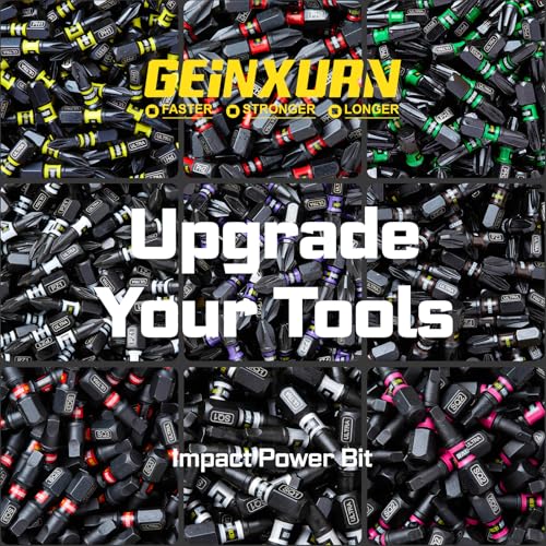Geinxurn Impact #2 Square Screwdriver Bits Set, 26pcs 1” 2” SQ2 Magnetic S2 Steel Driver Bits Set and 1pc Impact Bit Holder with Color Coded Base - size: 27pcs-SQ-B