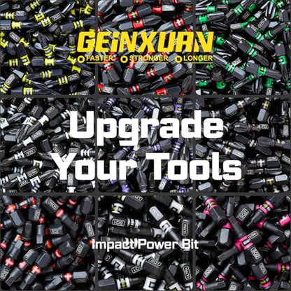 Geinxurn Impact #1#2#3 Phillips Screwdriver Bits Set, 26pcs 1” 2” (PH1/PH2/PH3) Magnetic S2 Steel Driver Bits Set and 1pc Impact Bit Holder with Color Coded Base - size: 27pcs-PH-A