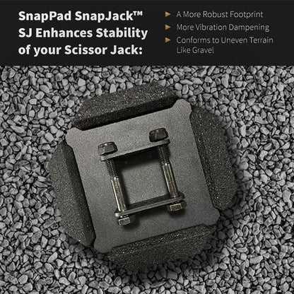 SnapPad SnapJack™ SJ (Pack of 2) | Two-Point Trailer Jack Stands Featuring 5.5" Metal Foot | Adds 61% Additional Surface Area, 3.79 lbs. Per Pad & 7.25" Total Width | Must-Have RV Accessories - size: SnapJack 2PK
