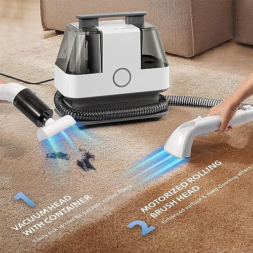 Upholstery Cleaner Machine, Portable Carpet Deep Cleaner Machine, Handheld Rug Spot Cleaner, Small Wet Extractor Vacuum, Hand Held Sofa Shampooer, Pet Stain Cleaning Machine