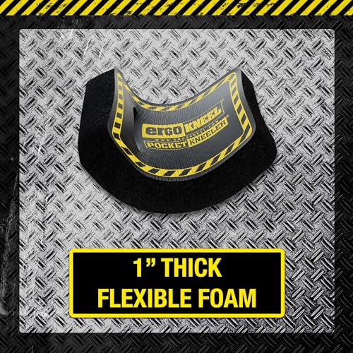 Pocket Kneeler with Lanyard 4” x 6” x 1” | One-Inch-Thick Kneeling Pad | Heavy-Duty Foam Pad Anti-Fatigue Mat | Portable Knee Mat | Industrial-Grade Protection for Knees & Back