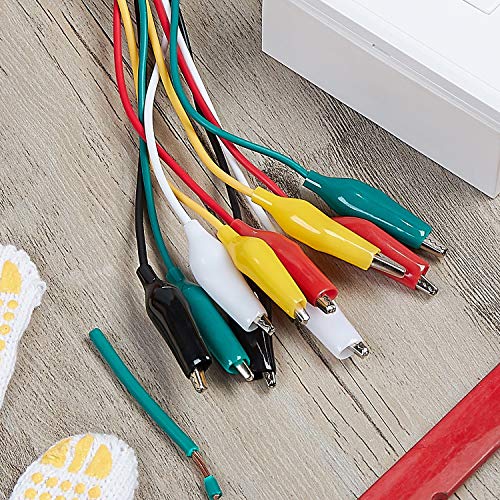 WGGE WG-026 10 Pieces and 5 Colors Test Lead Set & Alligator Clips,20.5 inches / 22 AWG Wire (5 Pack) - size: 5 PACK