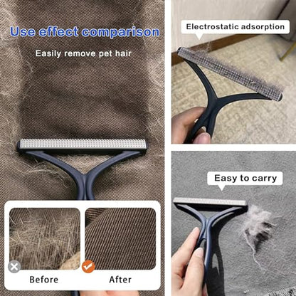 3-Pack Pet Hair Remover Carpet Rake, Dog Cat Hair Remover, Carpet Scraper | Pet Hair Removal Tool, Lint Remover, Carpet Brush, Rugs, Couch, Furniture, Car, Pet Towers, Carpet Clothes, Cat Beds - color: Blue With Black