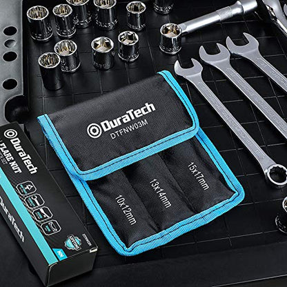 DURATECH Flare Nut Wrench Set, Metric, 3-piece, 10, 12, 13, 14, 15, 17mm, CR-V Steel, Organizer Pouch Included - size: 3pc, Metric