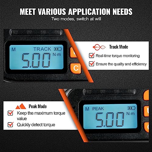 VEVOR Digital Torque Screwdriver, 1/4" Drive Screwdriver Torque Wrench, Electrician Torque Screwdriver with LCD, 2.65-70.67 in-lbs Torque Range, 0.01 N.m Increment Torque Screwdriver with Bits & Case - size: Ultra 2.65-70.67 in-lb