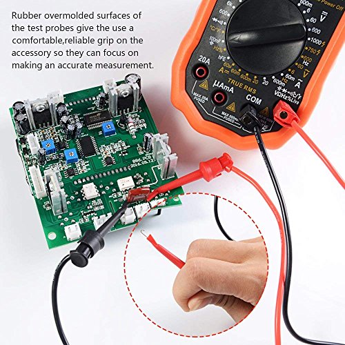 HANDSKIT 10Pcs Multimeter Test Leads Kit,Test Leads Set with Alligator Clips,Test Mini Hooks Probe and Test Probes for Automotive Multi Meter Digital & Ohm Meter