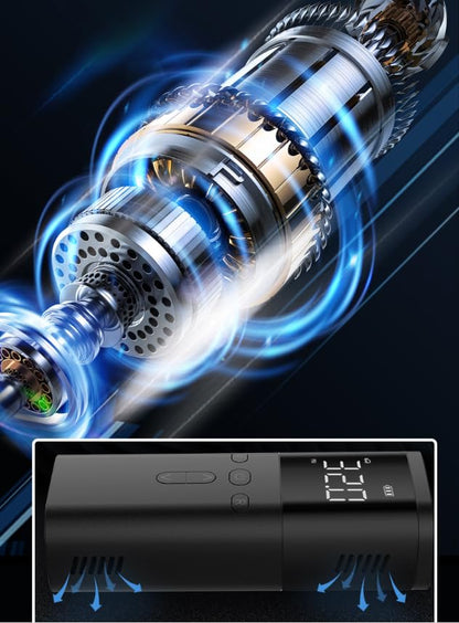 Tire Inflator Portable Air Compressor,25000mAh and 150PSI Air Pump for Car Tires, 5X Faster Portable Air Pump with Digital Pressure Gauge for Cars, SUV, Bike & Motorcycle Tires, Ball,Etc.