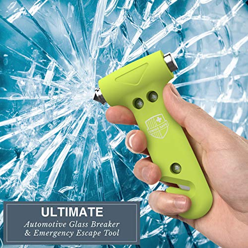 Swiss Safe Durable 5-1 Car Safety Hammer Window Breaker Breaker Tool w/Seatbelt Cutter - Emergency Escape Glass Hammer - Truck, Car Safety Essentials & Accessories - Glow, 2 Pack - color: Glow, size: 2-Pack