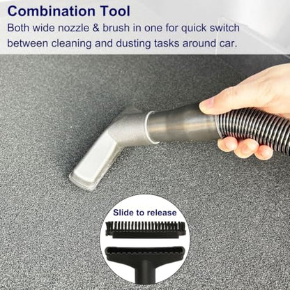 Portek 1-7/8” 1-3/8" 1-1/4" Vacuum Attachments with Adapters as Shop Vac Wet Dry Car Details Cleaning Kit, 1 1/4" Vacuum Accessories 1 3/8" 1 7/8" Adapters
