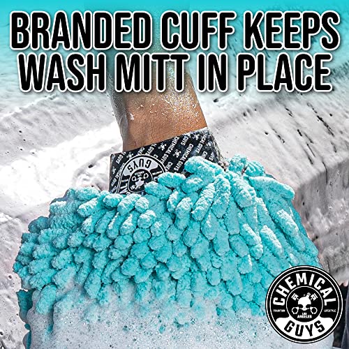 Chemical Guys MIC513 Big Noodle Chenille Microfiber Scratch Free Supersized Car Wash Mitt for Cars, Trucks, SUVs, RVs & More, Turquoise (11" x 12") (Pack of 12) - size: Large (Pack of 12)
