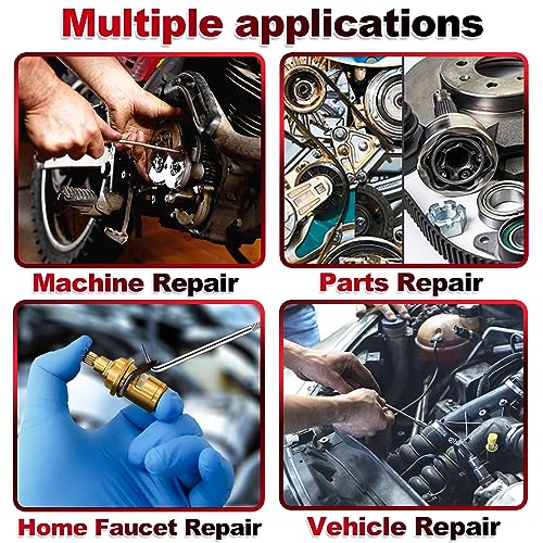 KEZE 15Pcs Carbon Steel Precision Pick & Hook and Trim Removal Tool Set with Scraper and Magnetic Telescoping Tool Kit for Remove Automotive Electronics Maintenance Hoses Gasket Hand Pick Up Tools | With Scraper, Magnetic Telescoping Tool Kit, For Automot