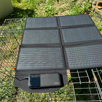 [Upgraded] FlexSolar 60W Portable Solar Panels Chargers IP65 Waterproof | with PD3.0 USB-C, QC3.0 USB-A & DC; Power Emergency Camping for Small Power Station Generator,Phones, Power Banks, Tablets - color: 60W
