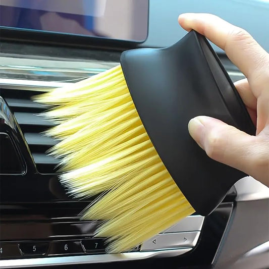 Soft Car Brush 2-in-1 Car Detailing Brush Set-Soft & Stiff Bristles -ABS Resin -for Dashboard, Air Vents, Button Detailing Auto Interior Cleaning Tools