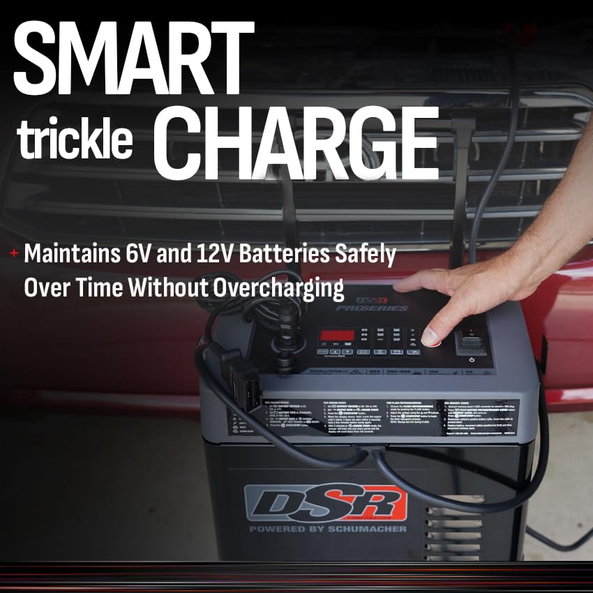 Schumacher Electric DSR Pro Series 6V / 12V Battery Charger & Engine Starter - Heavy Duty Wheeled Battery Charger - 275 Peak Amps - Easily Flash Reprogram a Battery - DSR122 - style: 6/12V 60/275A