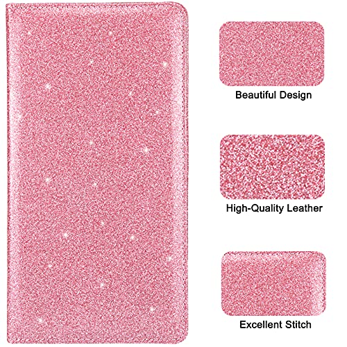 Car Registration and Insurance Holder, Premium Leather Insurance and Registration Holder,vehicle Glove Box Car Organizer, with Magnetic Shut for Cards, Driver License (Glitter Pink) - color: 06-Glitter Pink