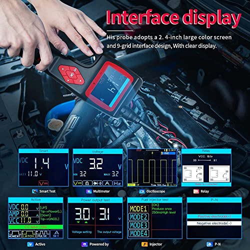 P200 Power Circuit Probe Kit, 9-30V Automotive Circuit Tester, Circuit Breaker Finder, Multimeter/Activating Component/Relay Test/Fuel Injector Tester/Oscilloscope/0~5V Power