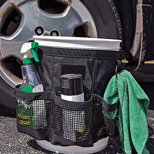 Multi Purpose Car Bucket Wash Tool Organizer Container, Fishing Storage Bag for 5 Gallon Bucket Hiking Camping Cooking Cleaning Garden Fishing Tools Supplier Bag Only