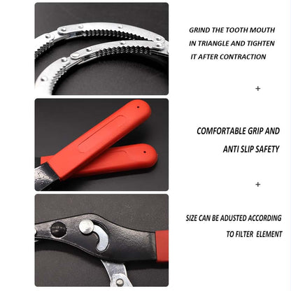 Oil Filter Pliers Adjustable Oil Filter Wrench Automotive Oil Filter Removal Tool for Cars Engine Oil Filter Replacement Synthetic Oil Changes 5W-30 0W-20 Full Synthetic Motor Oil Maintenance