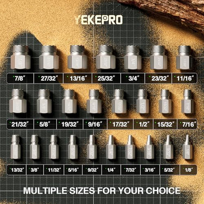 25Pcs Screw Extractor Set, Multi-Spline Easy Out Bolt Extractor Set | Hex Head Extractor Set for Removing Stripped, Broken Rusted Bolts Screws, Cr-Mo Steel - size: 25 Pieces