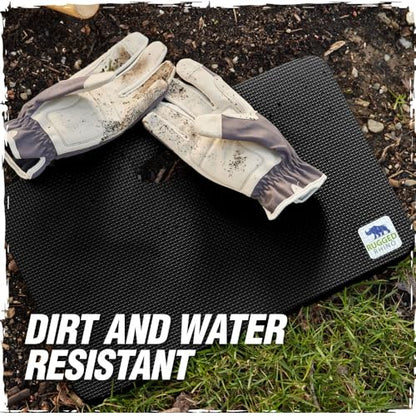 RUGGED RHINO Heavy Duty Patent Pending Kneeling Pad, Shock Absorbent Thick Knee Pads, Holds Up to 300 lbs, Protect Knees from Hard Concrete Surfaces, For Mechanics, Yard Gardening, Gym, Onyx Black - color: Onyx Black