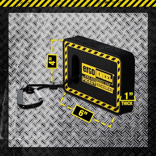 Pocket Kneeler with Lanyard 4” x 6” x 1” | One-Inch-Thick Kneeling Pad | Heavy-Duty Foam Pad Anti-Fatigue Mat | Portable Knee Mat | Industrial-Grade Protection for Knees & Back