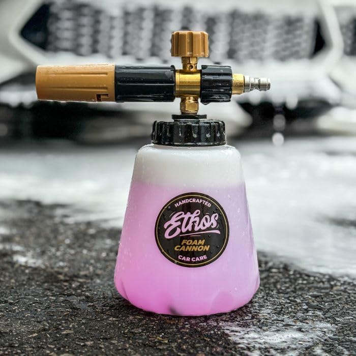 Ethos Foam Cannon Pro V2 for Pressure Washer – Adjustable Car Foam Sprayer with with 1/4” Quick Connector – Heavy Duty Foam Cannon for Gas and Electric Pressure Washers