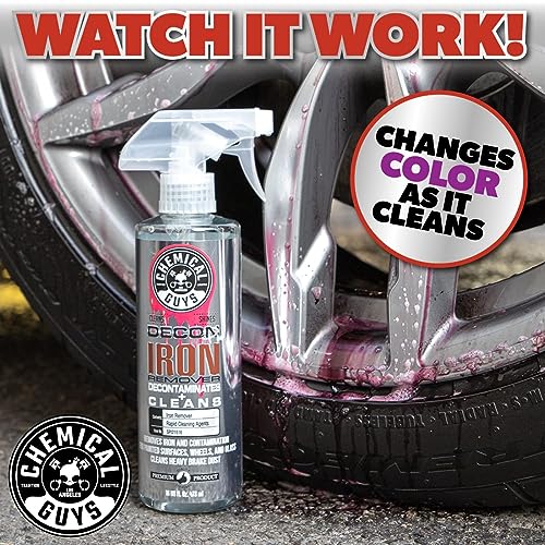 Chemical Guys, Decon Pro Iron Remover & Wheel Cleaner, Fallout Spray, 16 oz | Dissolves bonded iron, brake dust and fallout on wheels, calipers and paint, changing color as it works