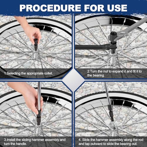 jiouxip 18PCS Blind Hole Collet Bearing Puller Set, Bearing Puller Set and Slide Hammer with Expandable Collets 8-32MM Insert Bearing Remover Set Tool for Automobiles, Motorcycles, Machinery