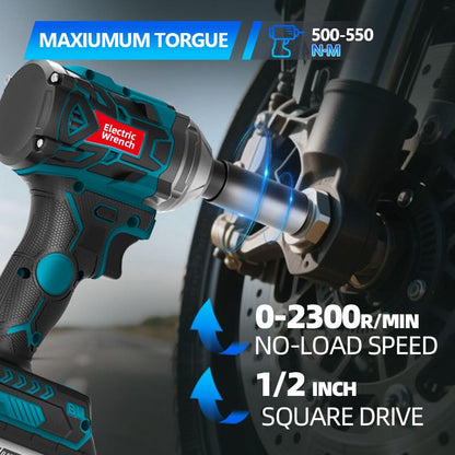 MZG 550N Torque Cordless Impact Wrench,1 * 5.2Ah Lithium-Ion Power, 1/2" Impact Gun for Home/Car/Truck Tire Lug Nut Removal Tool Set Impact Driver, Electric Impact Motor Variable Speeds