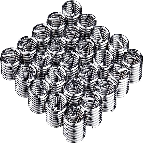 30Pcs Thread Repair Kit M5X0.8mm Thread Insert Metric Stripped Thread Repair Drill Tap Hand Tool Kit Helicoil Insertion Tool Thread Restoring Kit