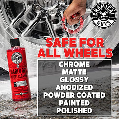 Chemical Guys, Diablo Gel Foaming Wheel & Rim Cleaner, All Finishes, 16 oz | Oxygen-infused gel clings to wheels and lifts brake dust, dirt and grime, safe on all wheel finishes - style: Diablo Gel 16 oz