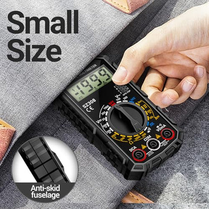 ANENG Multimeter,SZ308 DC AC Volt Meter,Ohm Digital Multimeter Tester,Measures Voltage,Current,Resistance,Continuity,Diodes, Electrical Tester for Househould Tools,Automotive Battery Test - style: SZ308 Black (With 16-piece test set)