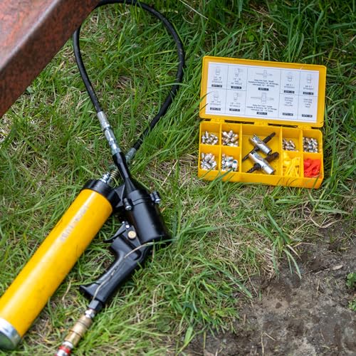 LockNLube Complete Grease Fitting Replacement Kit - SAE and metric Zerks, multi-tools, fitting caps