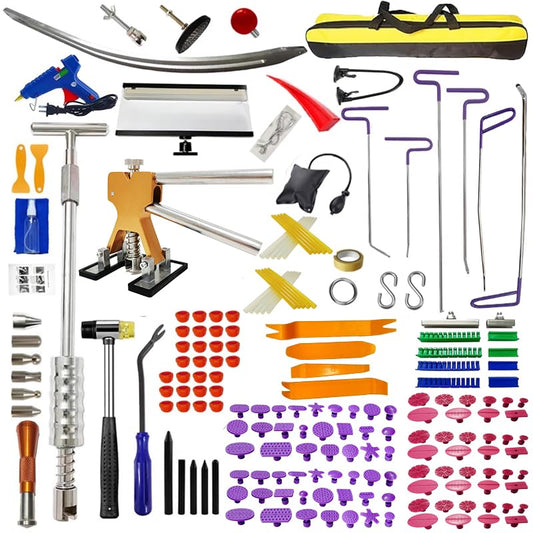 M16 Big Size Slide Puller,190 PCS Paintless Dent Removal tools Kit,Auto Body Hail Removal Tool, Bodywork Dings Dent Puller Remover kit,A Complete Car Dent Repair Tools Set for Professional Auto Repair - size: 190PCS