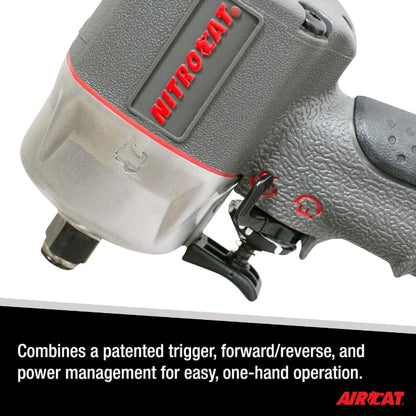 AIRCAT Pneumatic Tools 1056-XL 1/2-Inch NITROCAT Composite Compact Impact Wrench : Low Weight Power Impact Wrench : Tool for Automotive Improvement & Maintenance - size: 1/2-Inch