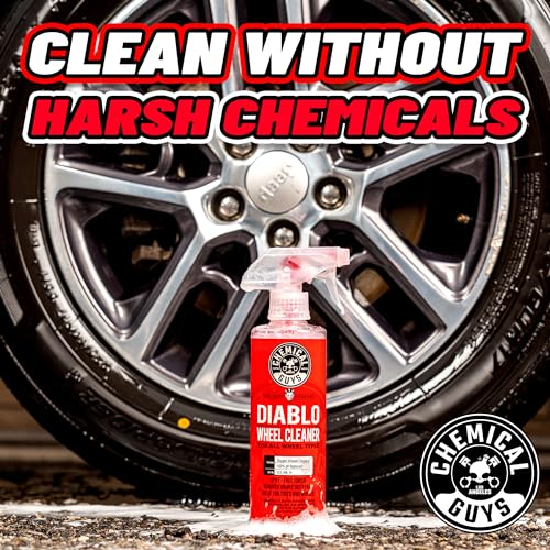 Chemical Guys, Diablo Brake Dust & Wheel Cleaner Spray for Rims, 2 x 16 oz | pH-balanced spray lifts brake dust and road grime from wheels, rims and tires, safe on all wheel finishes - style: Sprayable 2 Pack