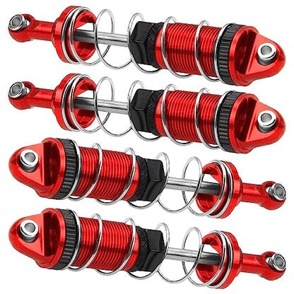 Full Metal Shock Absorber Damper Compatible with MN Model MN128 MN86 MN86K MN86KS G500 1/12 RC Crawler Car (Red) - color: Red