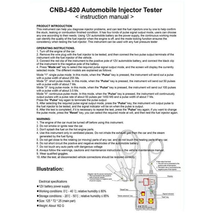 Fuel System Scan Tool Automotive Cleaning Tool Kit Injector Flush Cleaner Car Fuel Injector Tester Portable 4 Pluse Mode